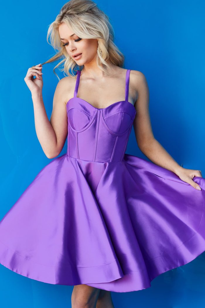 Cocktail Dresses A Line Short Cocktail Dress  Purple