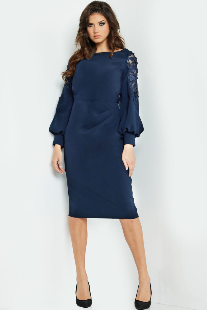 Jovani 09471 Short Ruched Mother of the Bride Dress