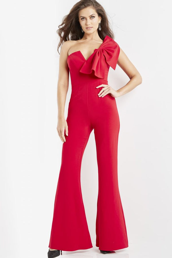 Jumpsuit Long Fitted Evening Formal Jumpsuit Red