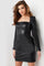 Cocktail Dresses Homecoming Short Leather Cocktail Dress Black/Black