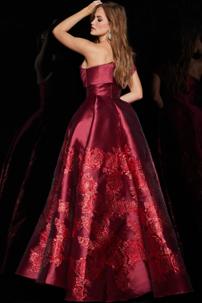 Prom Dresses Ball Gown Long Slit Formal Prom Dress  Red