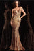 Prom Dresses Long Spaghetti Strap Fitted Prom Gown Gold