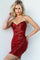 Cocktail Dresses Fitted Short Sequin Cocktail Dress Red