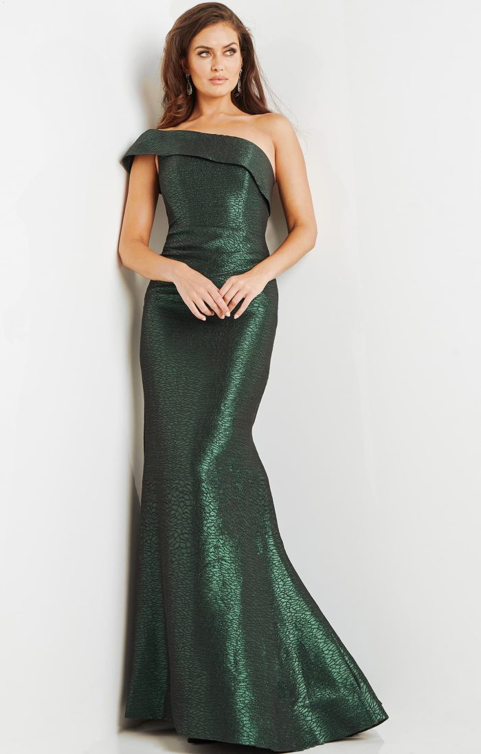 Jovani 09752 Long Mermaid Fitted Metallic Formal Prom Dress
