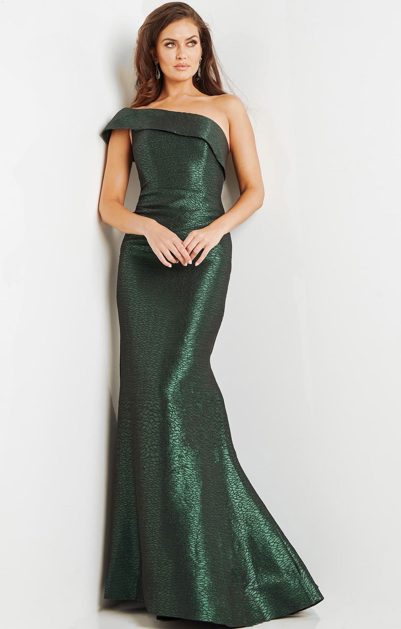 Prom Dresses Long Fitted Metallic Mermaid Formal Prom Dress Green