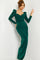 Formal Dresses Long Fitted Slit Ruffle Formal Dress Green