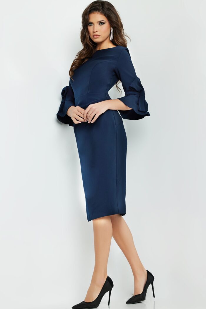 Cocktail Dresses Short Evening Ruffle Cocktail Dress Navy