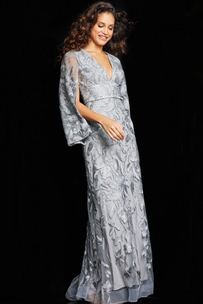 Formal Dresses Long Beaded A Line Formal Dress Silver
