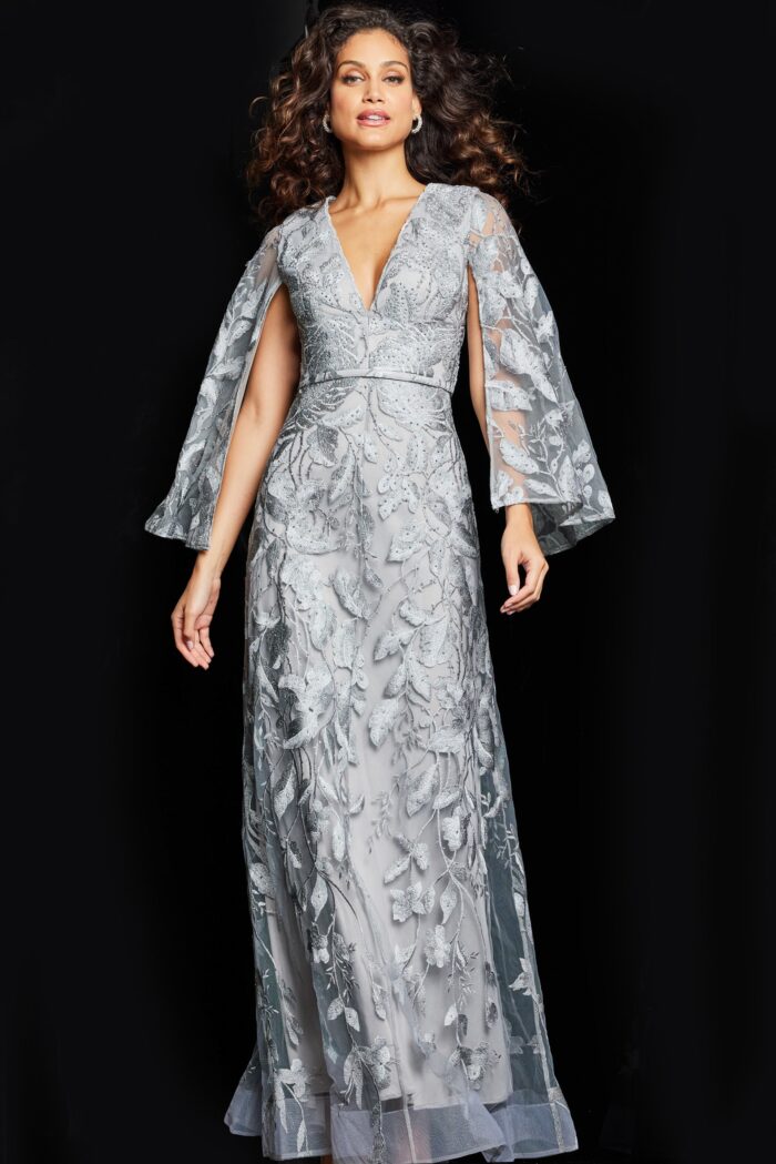 Formal Dresses Long Beaded A Line Formal Dress Silver