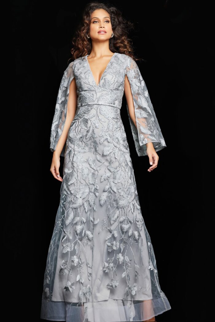 Formal Dresses Long Beaded A Line Formal Dress Silver