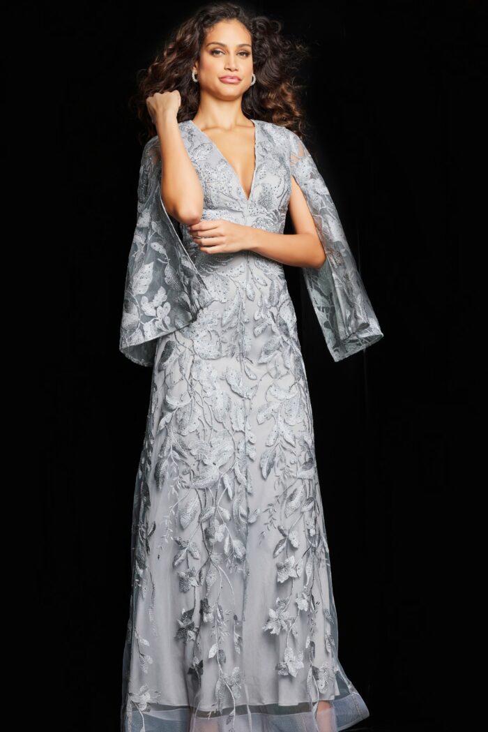 Formal Dresses Long Beaded A Line Formal Dress Silver