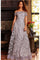 Formal Dresses Long Metallic Lace Formal Evening Dress Grey