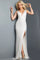 Prom Dresses Fitted High Slit Long Prom Dress White