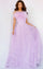 Jovani 09945 Long Formal Feather Lace A Line Prom Dress