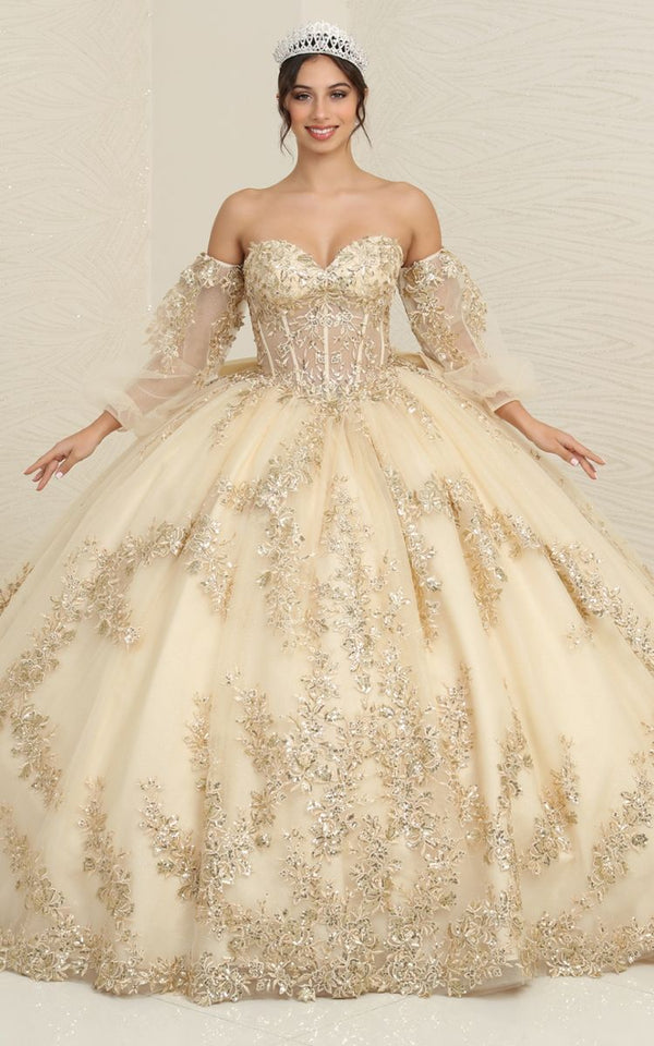Sweetheart Floor-Length with Train Tulle Quinceañera Ball Gown May Queen LK251