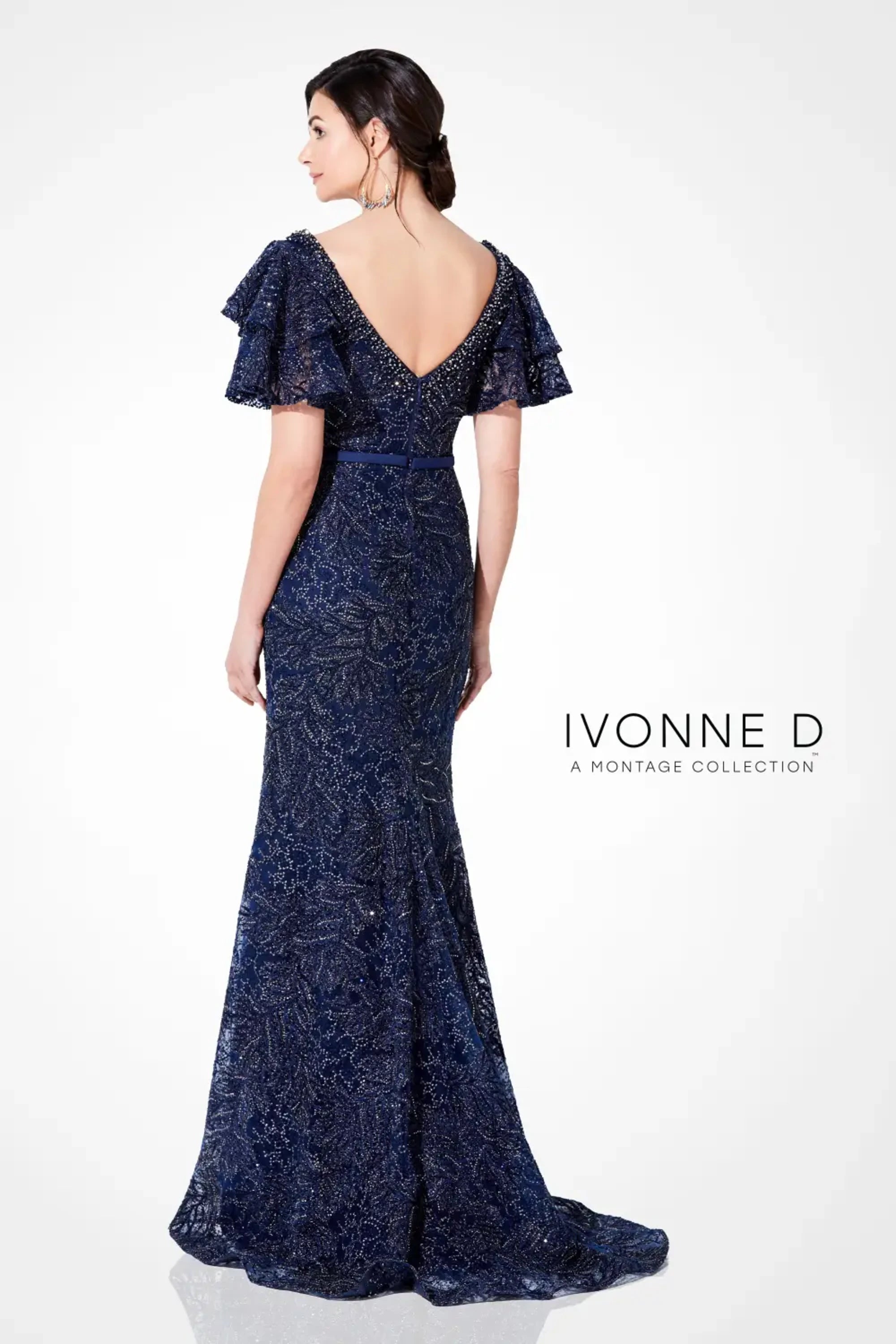 Mother of the Bride Dresses Ruffled Long Mother of the Bride Formal Dress Navy Blue