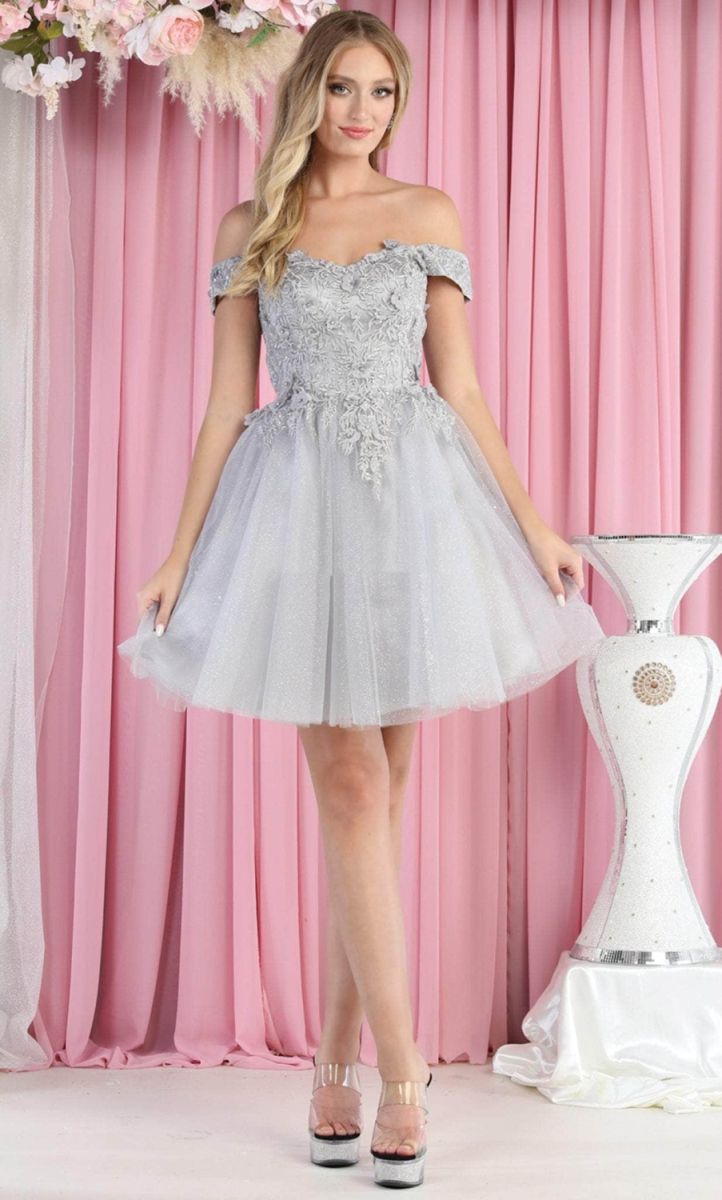 Off-the-Shoulder Mini/Short Tulle Cocktail A-Line May Queen 1964