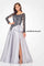 Formal Dresses Ball Gown Long Slit Formal Evening Dress Silver/Black