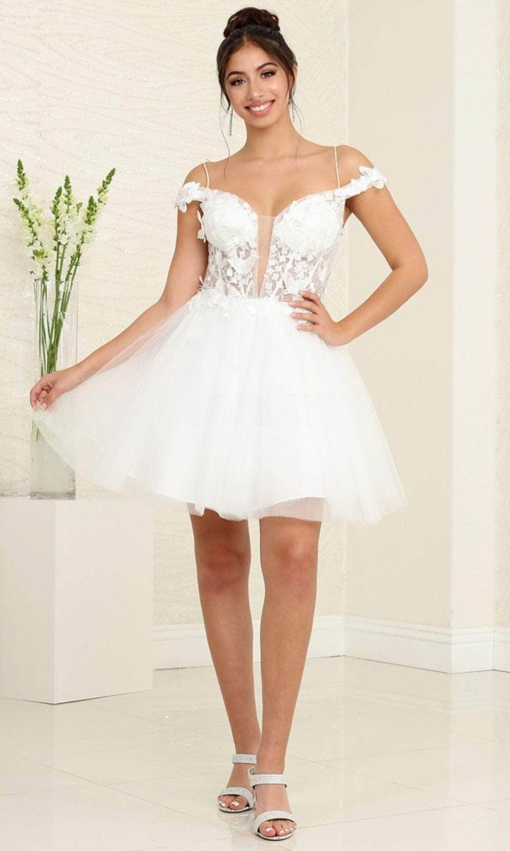 Illusion Mini/Short Tulle Cocktail A-Line May Queen 2090