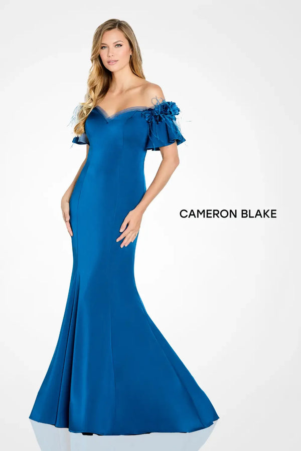 Cameron Blake CB146 Ruffle Mermaid Long Formal Evening Dress