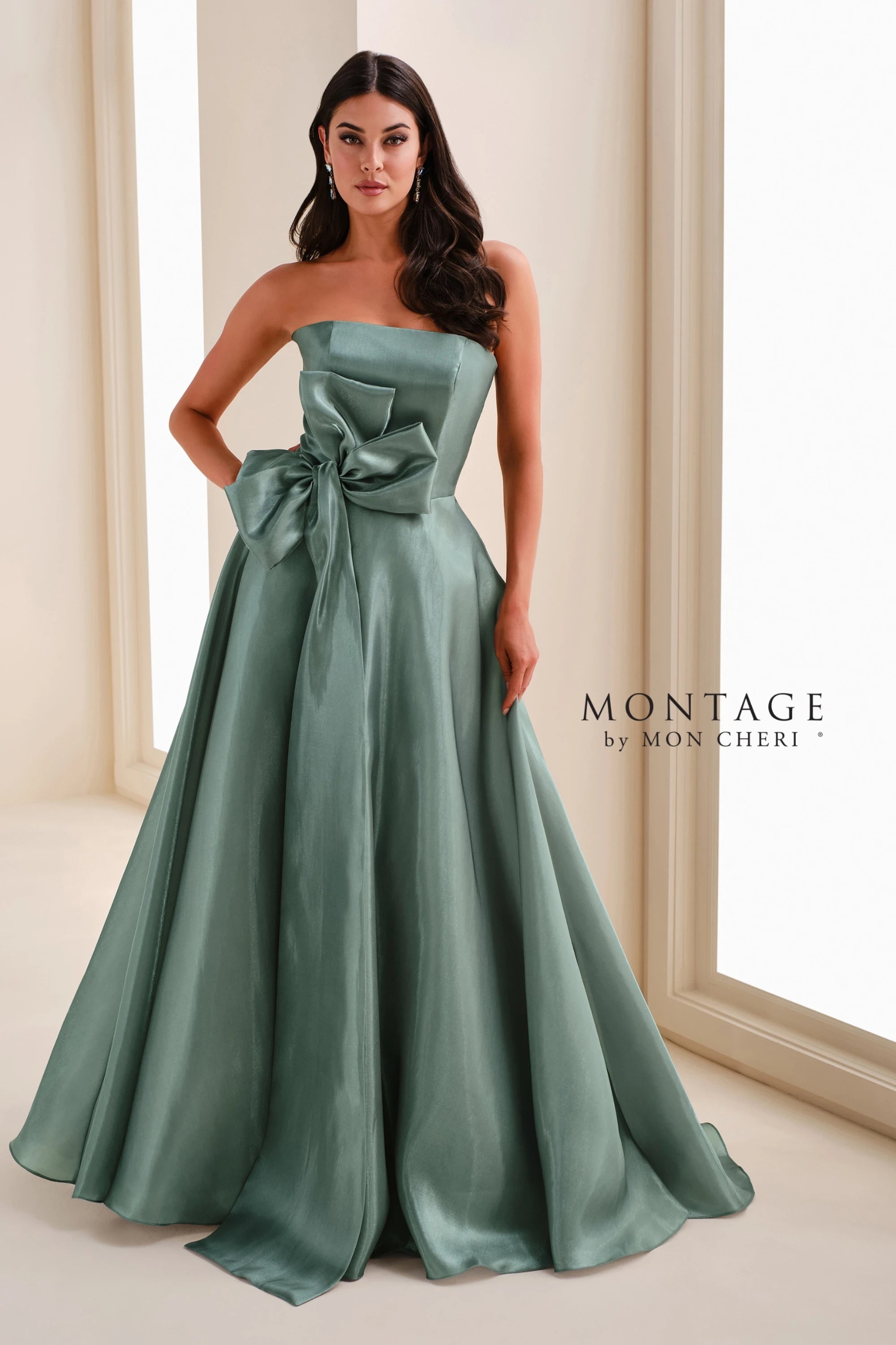 Montage M4207 Long A Line Evening Formal Gown