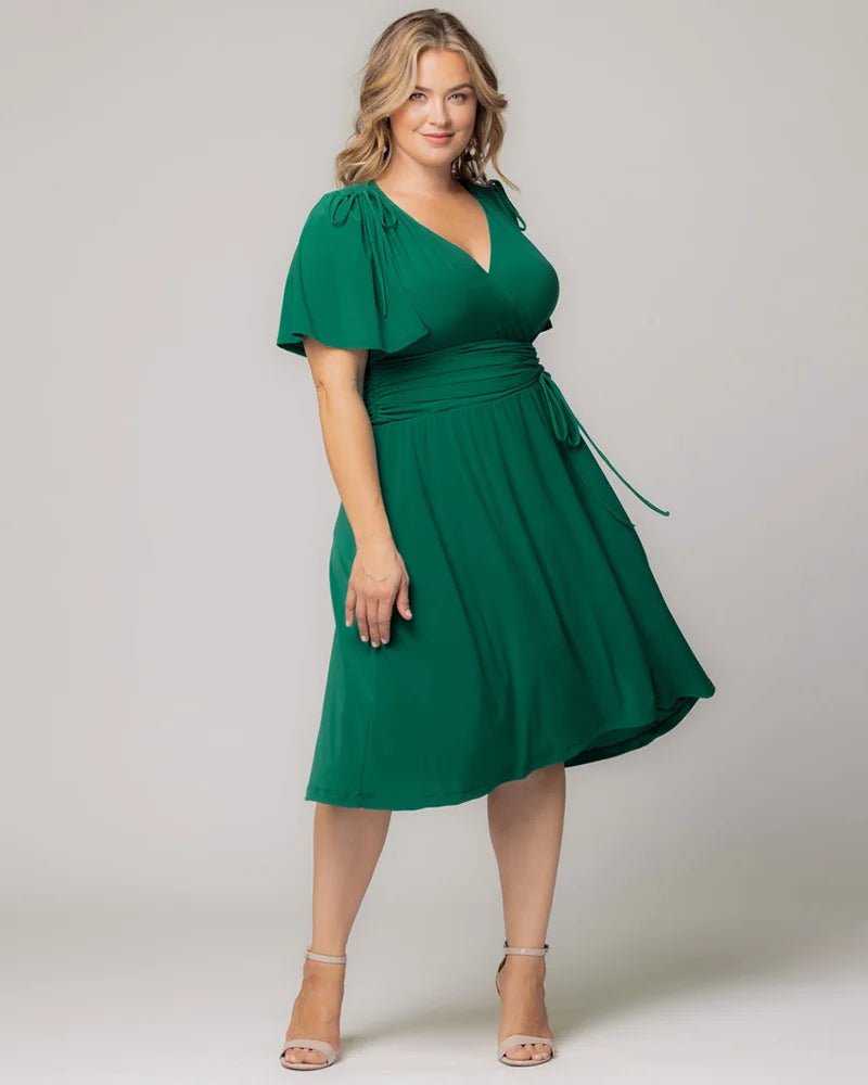 Plus Size Dresses Plus Size Midi Cocktail A Line Formal Dress Kiyonna 11242205 Clover Green