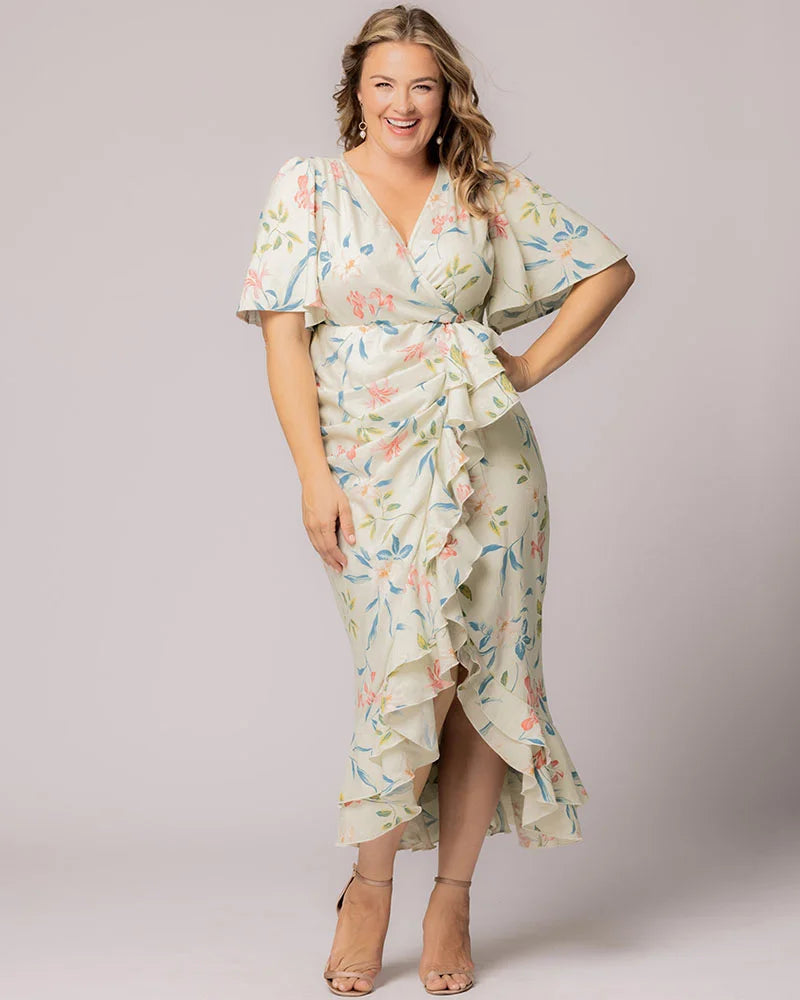 Plus Size Dresses Ruffle High Low Cocktail Plus Size Dress Kiyonna 11242904 Lush Lily Print