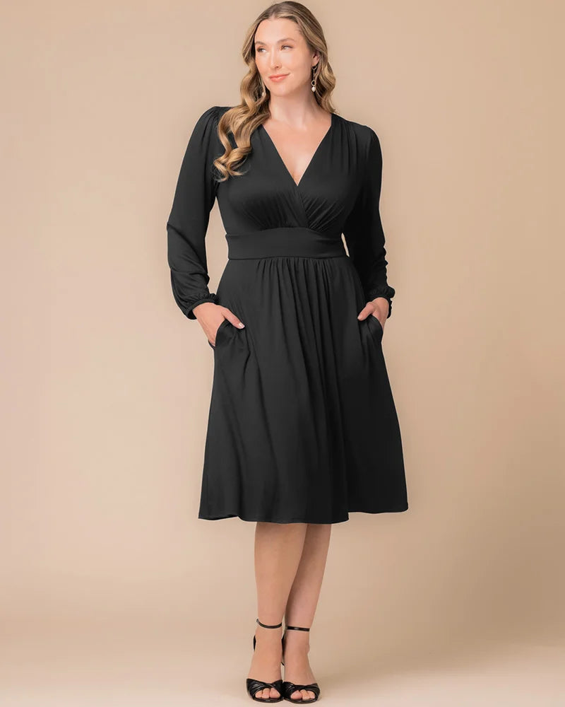 Plus Size Dresses Long Sleeve A Line Short Cocktail Plus Size Dress Black Noir