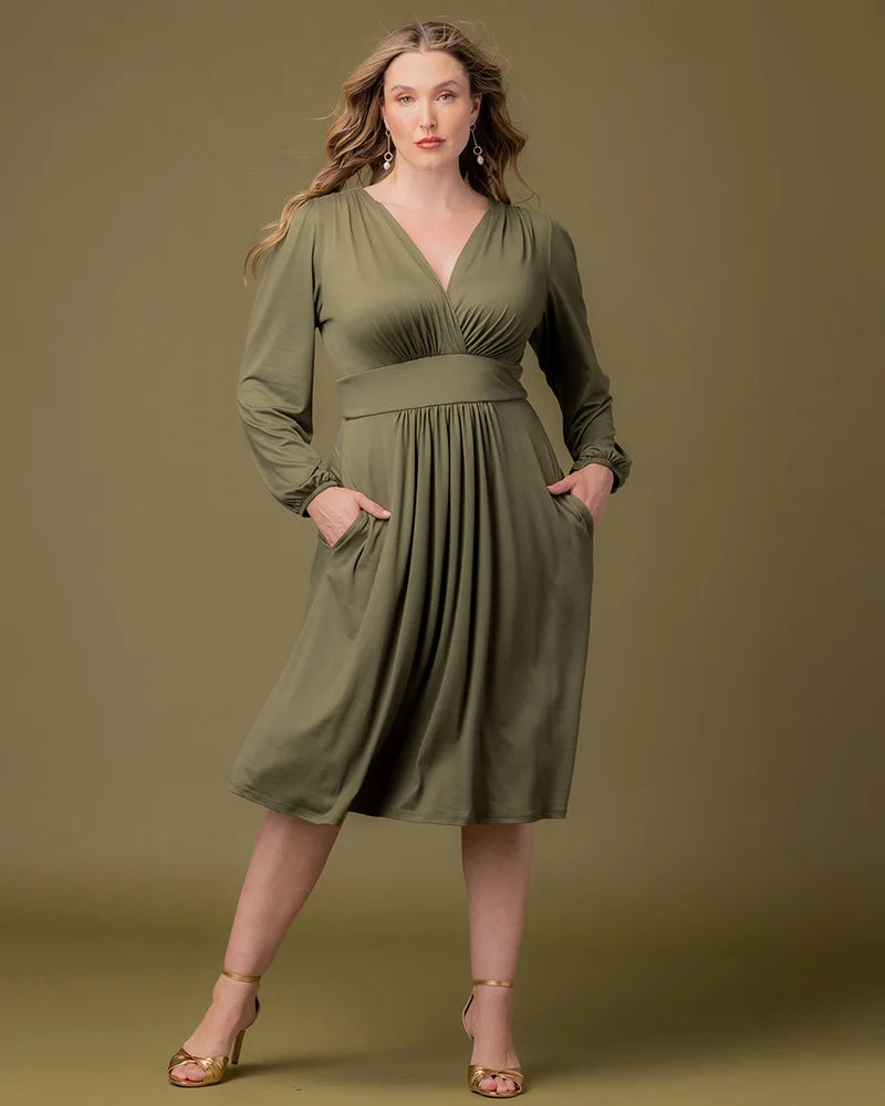 Plus Size Dresses Long Sleeve A Line Short Cocktail Plus Size Dress Olive
