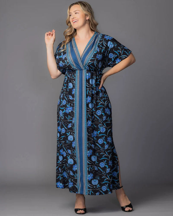 V-Neck Floor-Length Jersey Evening A-Line Kiyonna 11262505