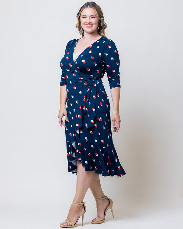 Plus Size Formal Floral Print Midi Cocktail Formal Dress Kiyonna 12132217