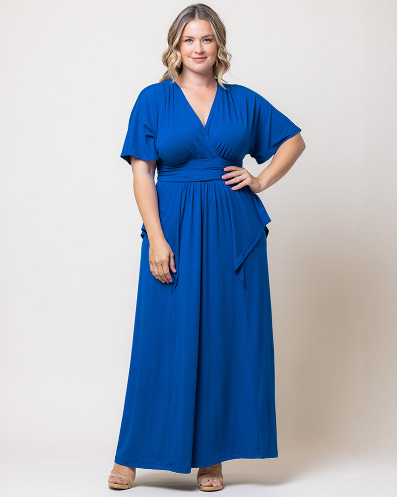 Plus Size Dresses Long Formal Fitted Mother of the Bride Plus Size Dress Kiyona 12151802 Cobalt Blue