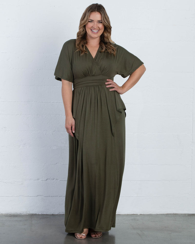Plus Size Dresses Long Formal Fitted Mother of the Bride Plus Size Dress Kiyona 12151802 Olive