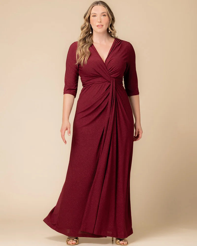 Plus Size Dresses Long Formal Plus Size Glitter Evening Mother of the Bride Dress Kiyona 12182203 Garnet