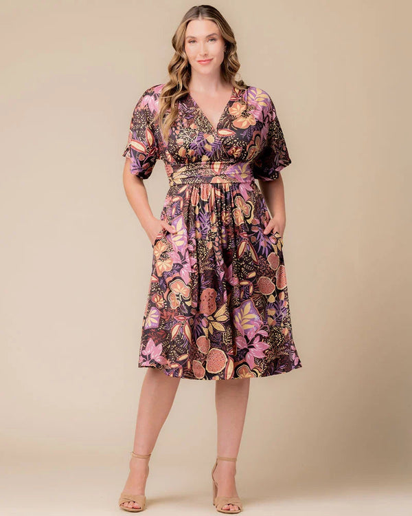 Kiyonna 12242201 Midi Printed Cocktail Plus Size Dress