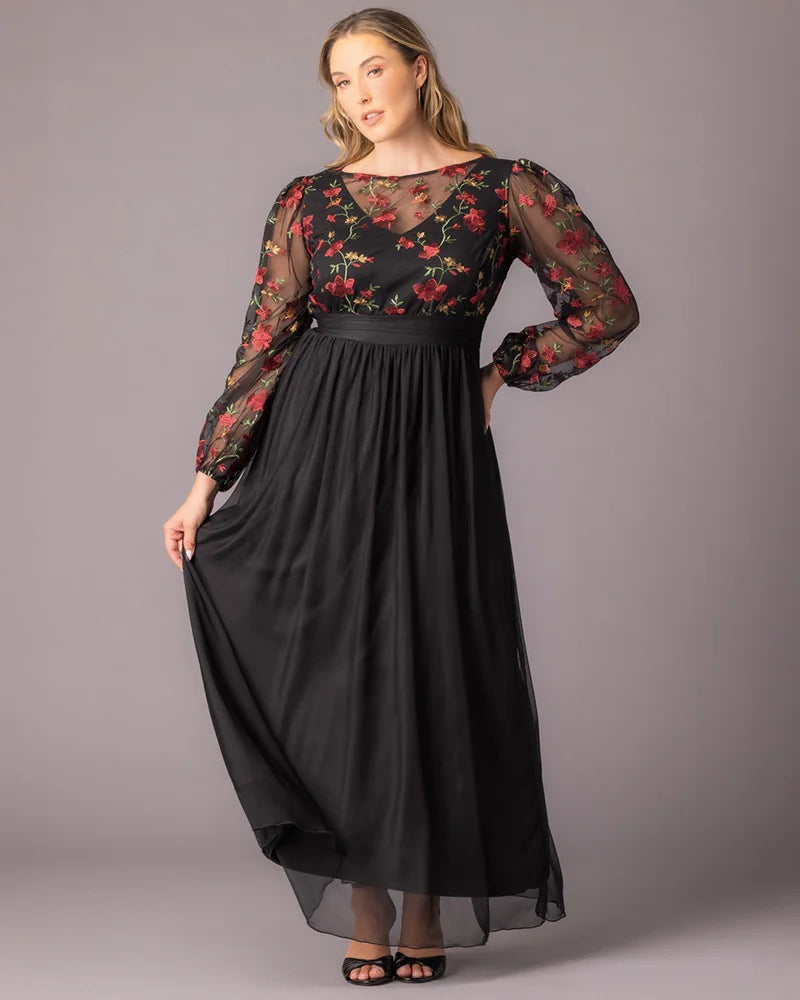 Plus Size Dresses Long Formal Floral Mother of the Bride Plus Size Dress Moonlit Garden