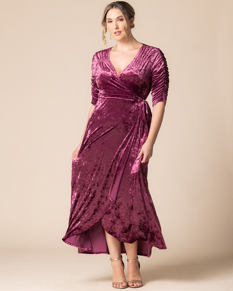 Plus Size Dresses High Low Velvet Cocktail Plus Size Dress Kiyonna 13183012 Sugar Plum