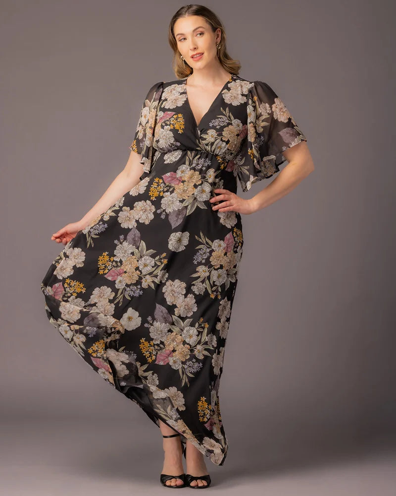 Plus Size Dresses Long Formal Mother of the Bride Plus Size Dress Kiyonna 13212904 Midnight Peony Print