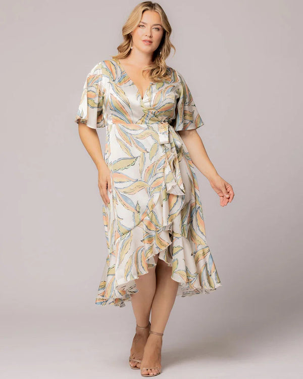 Ruffle Formal Cocktail Prom Plus Size Midi Dress Kiyonna 13222905