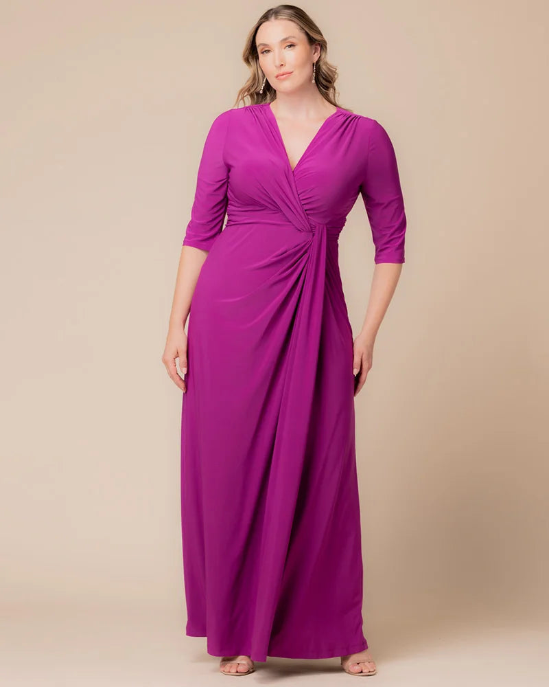 Plus Size Dresses Long Sleeve Formal Mother of the Bride Evening prom Dress Dress  Magenta