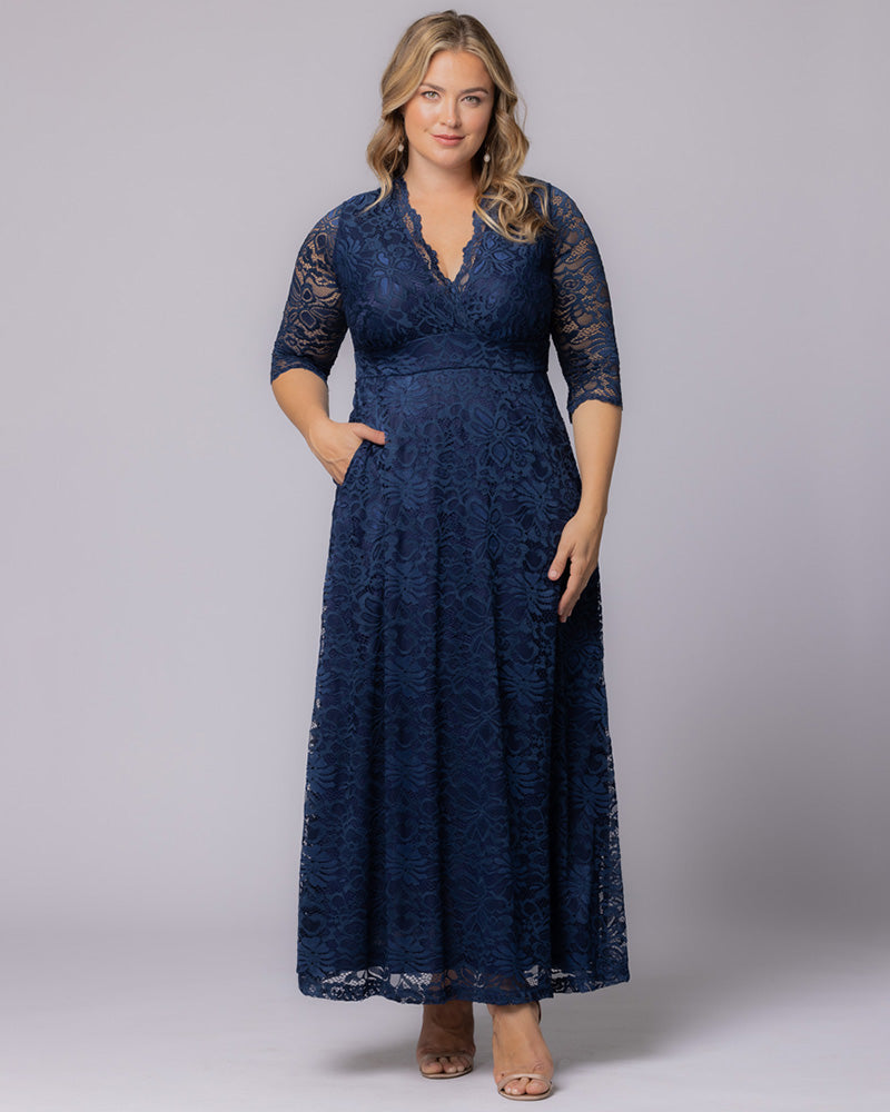 Plus Size Dresses Long Formal Lace Plus Size Dress Nouveau Navy