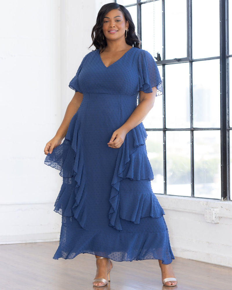 V-Neck Floor-Length Chiffon Evening A-Line Kiyonna 17191301