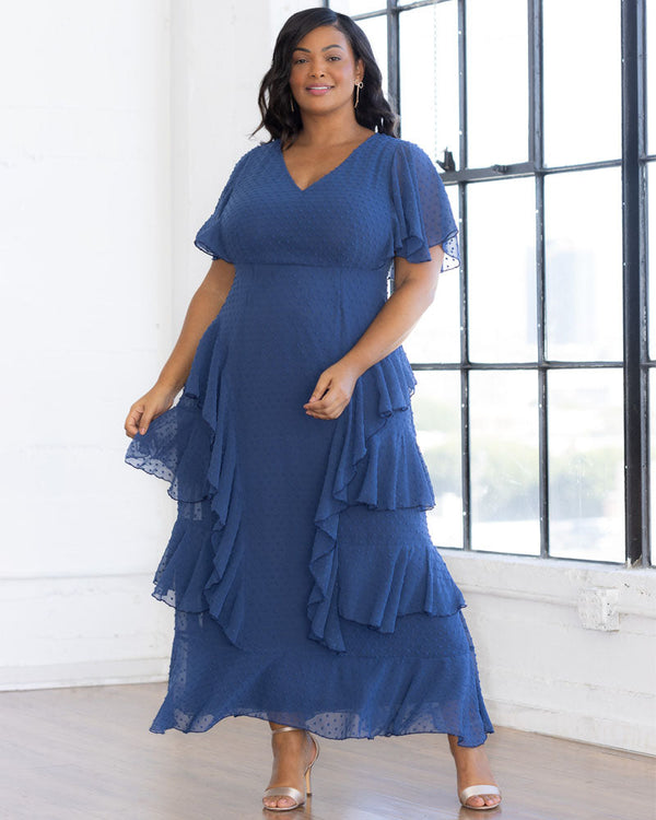 V-Neck Floor-Length Chiffon Evening A-Line Kiyonna 17191301