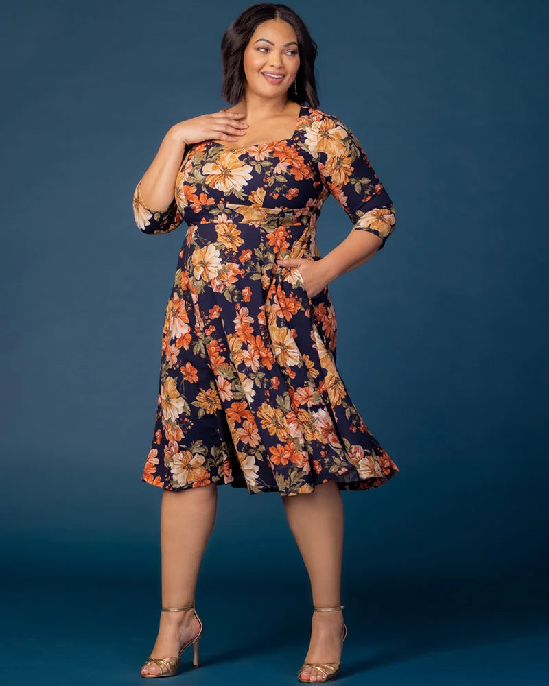 Plus Size Dresses Short Cocktail A Line Plus Size Dress Autumn Garden