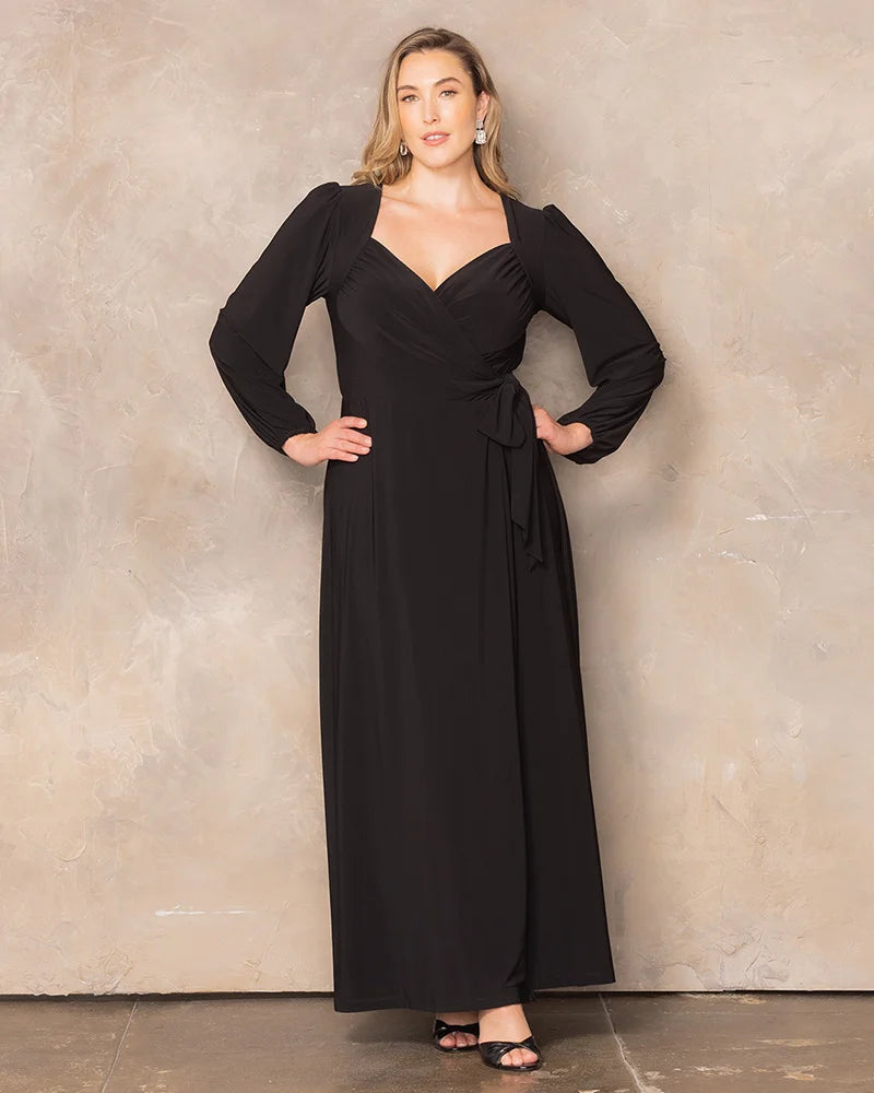 Plus Size Dresses Plus Size Mother of the Bride Long Sleeve Formal Dress Kiyona 18222201 Black Noir