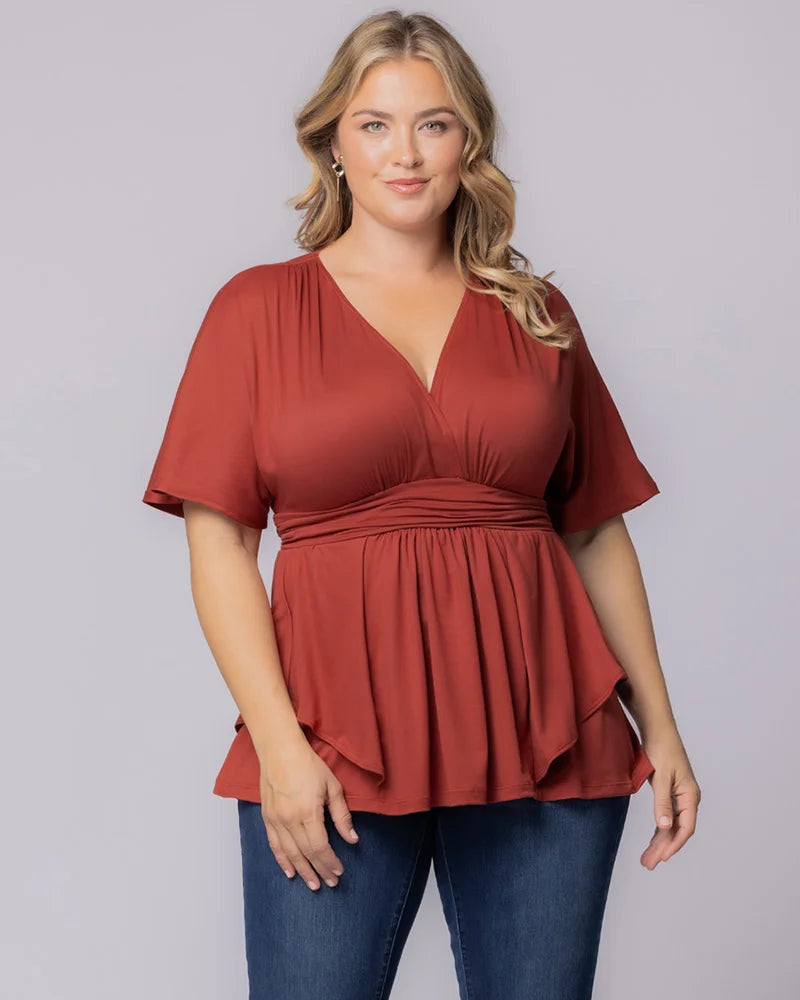 Top Fitted Formal Plus Size Top Ruby Rendezvous