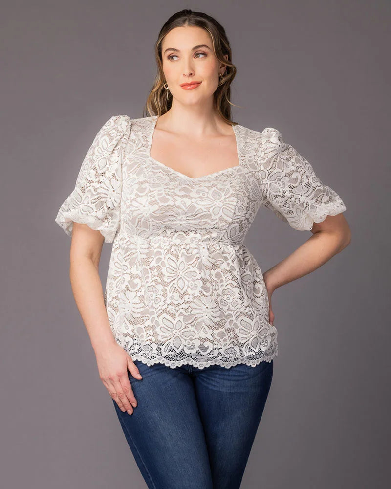 Square Knee-Length Lace Cocktail Fit & Flare Kiyonna 21260901
