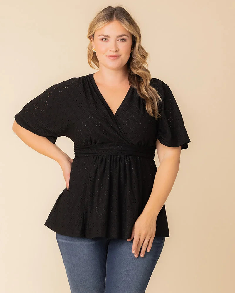 Top Formal Evening Top Kiyonna 22252102 Black Noir