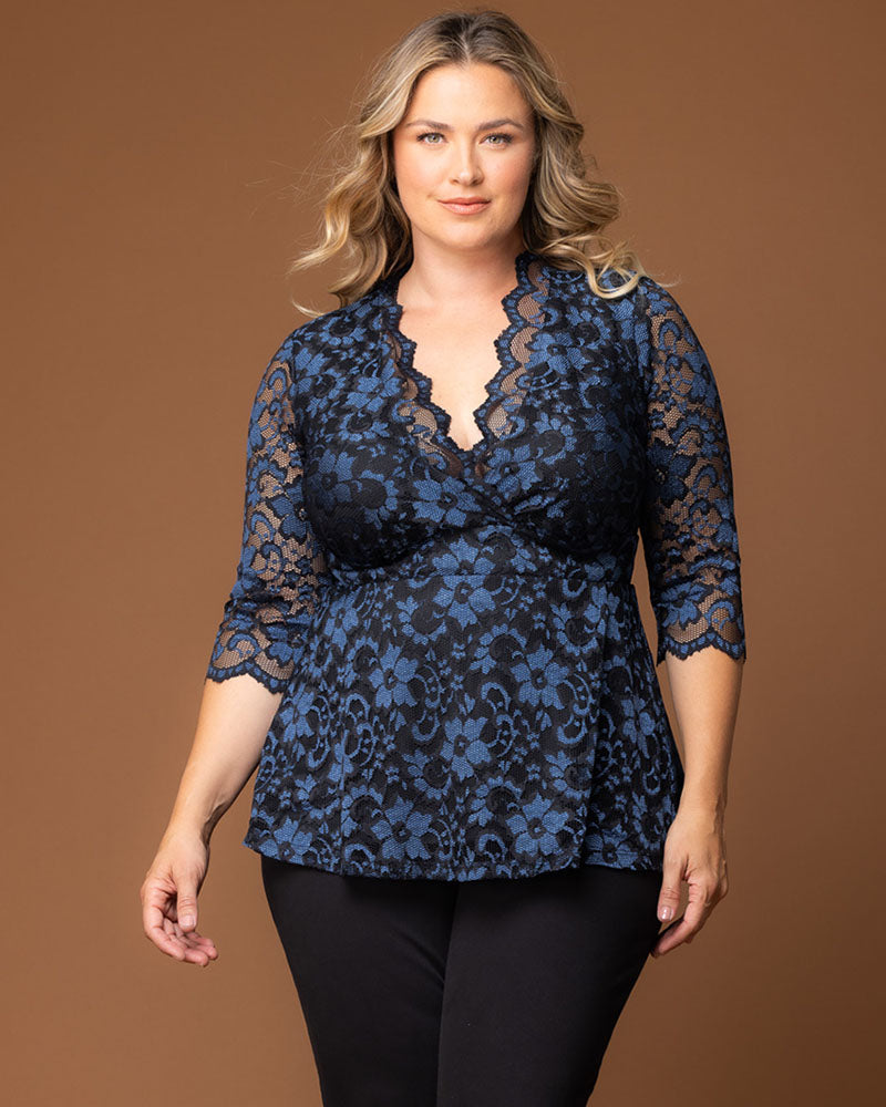 Top Formal Evening Lace Top Kiyona 23230906 Twilight Noir