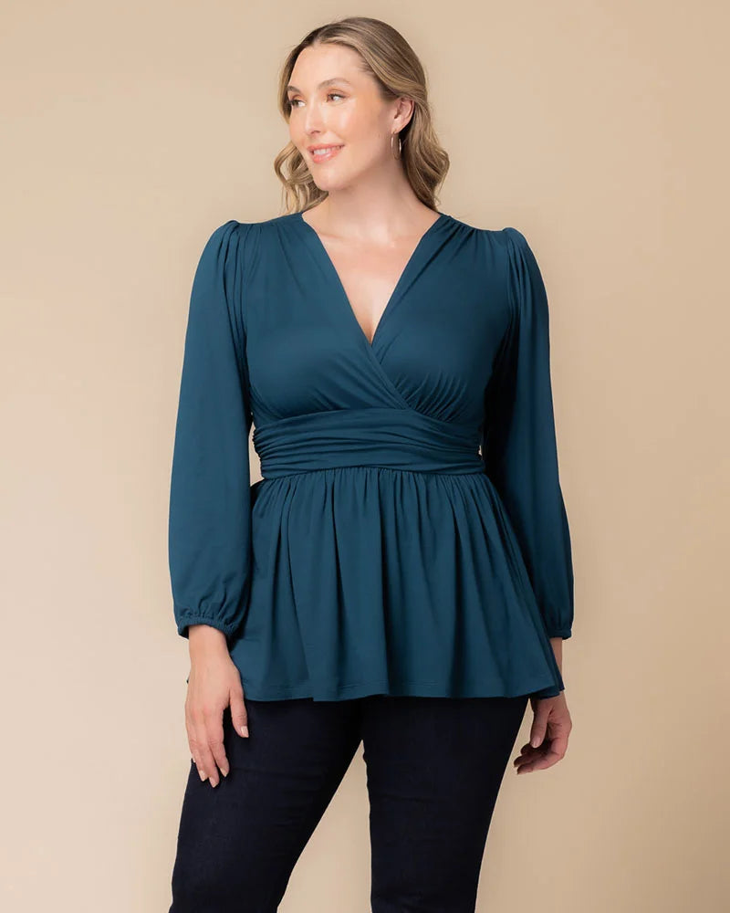 Top Long Sleeve Formal Top Deep Teal